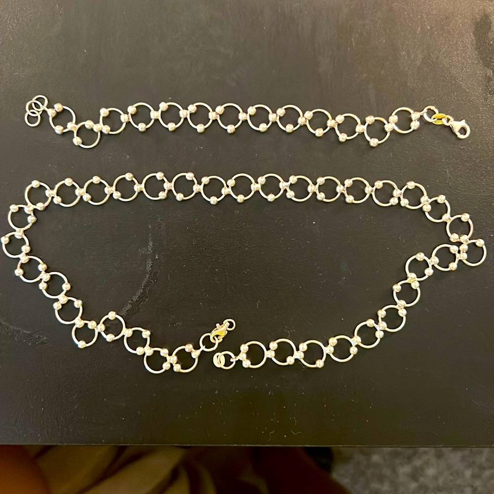 Real silver bracelet and necklace